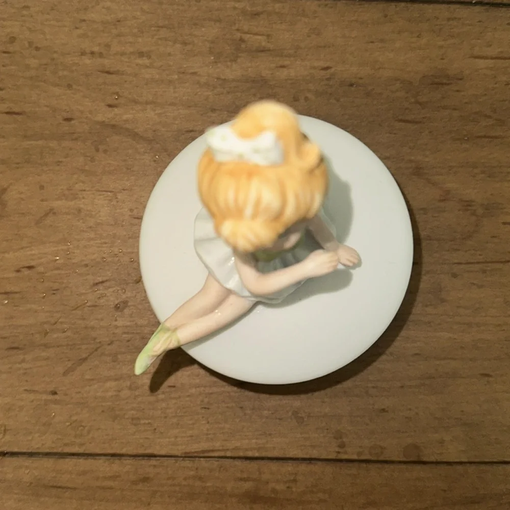 Vintage Ballerina Porcelain Trinket Jewelry Box